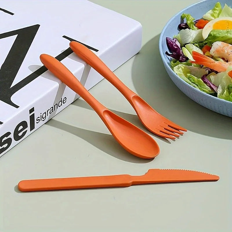 3-in-1 Portable Reusable Travel Cutlery Set with Case - 8