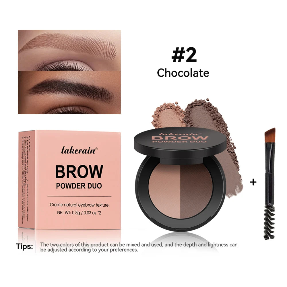 Two-Tone Eyebrow Powder Duo with Applicator Brush