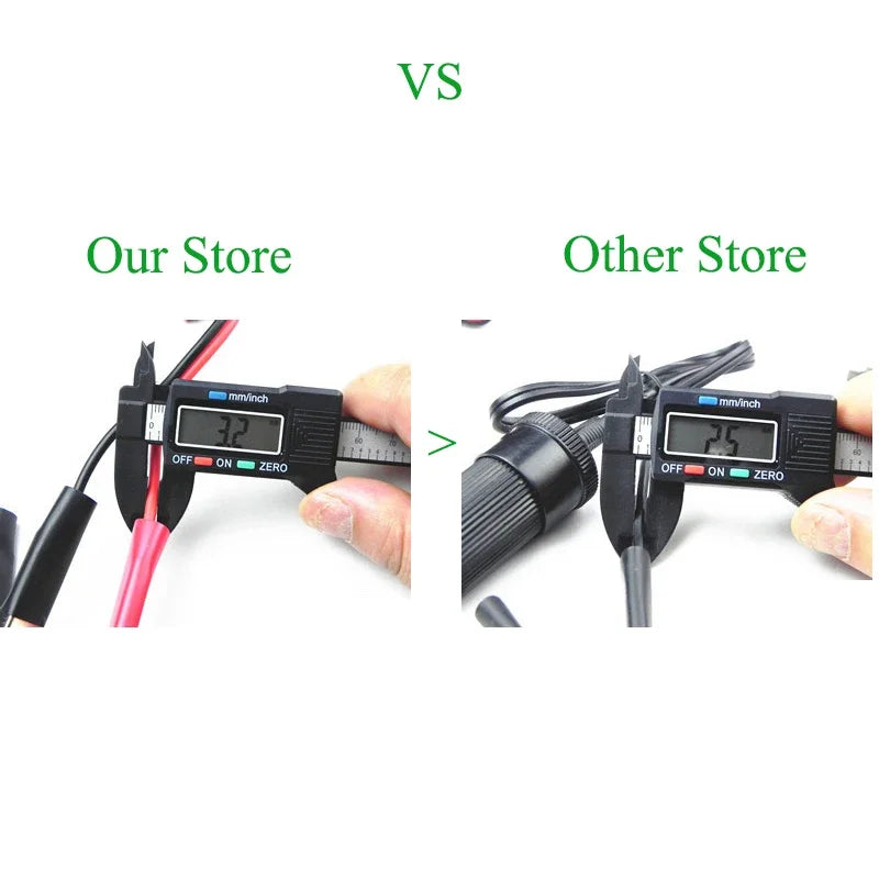 12V Battery Clip-on Cigarette Lighter Power Socket Adapter