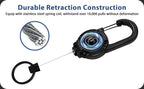 Heavy Duty Retractable Carabiner Key Chain with Steel Wire