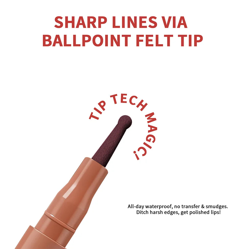 Waterproof Ballpoint Felt Tip Lip Liner Stain