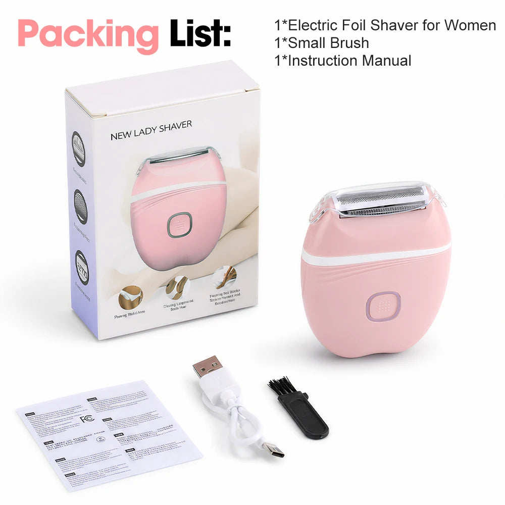 Electric Foil Shaver for Women - Cordless Portable Hair Remover