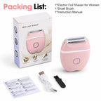 Electric Foil Shaver for Women - Cordless Portable Hair Remover