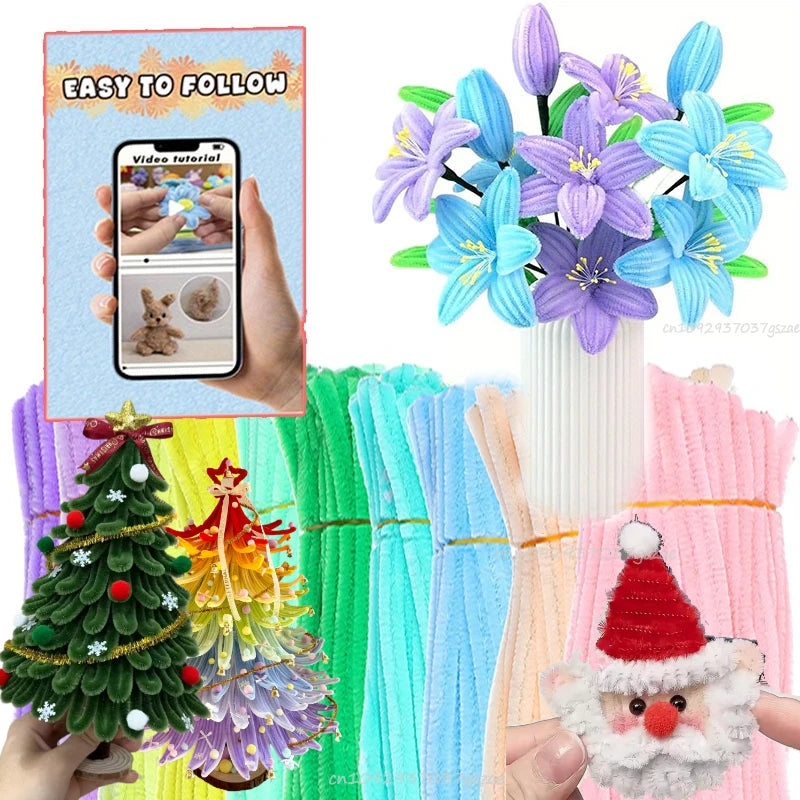 Colorful Chenille Stems for DIY Crafts and Handmade Art