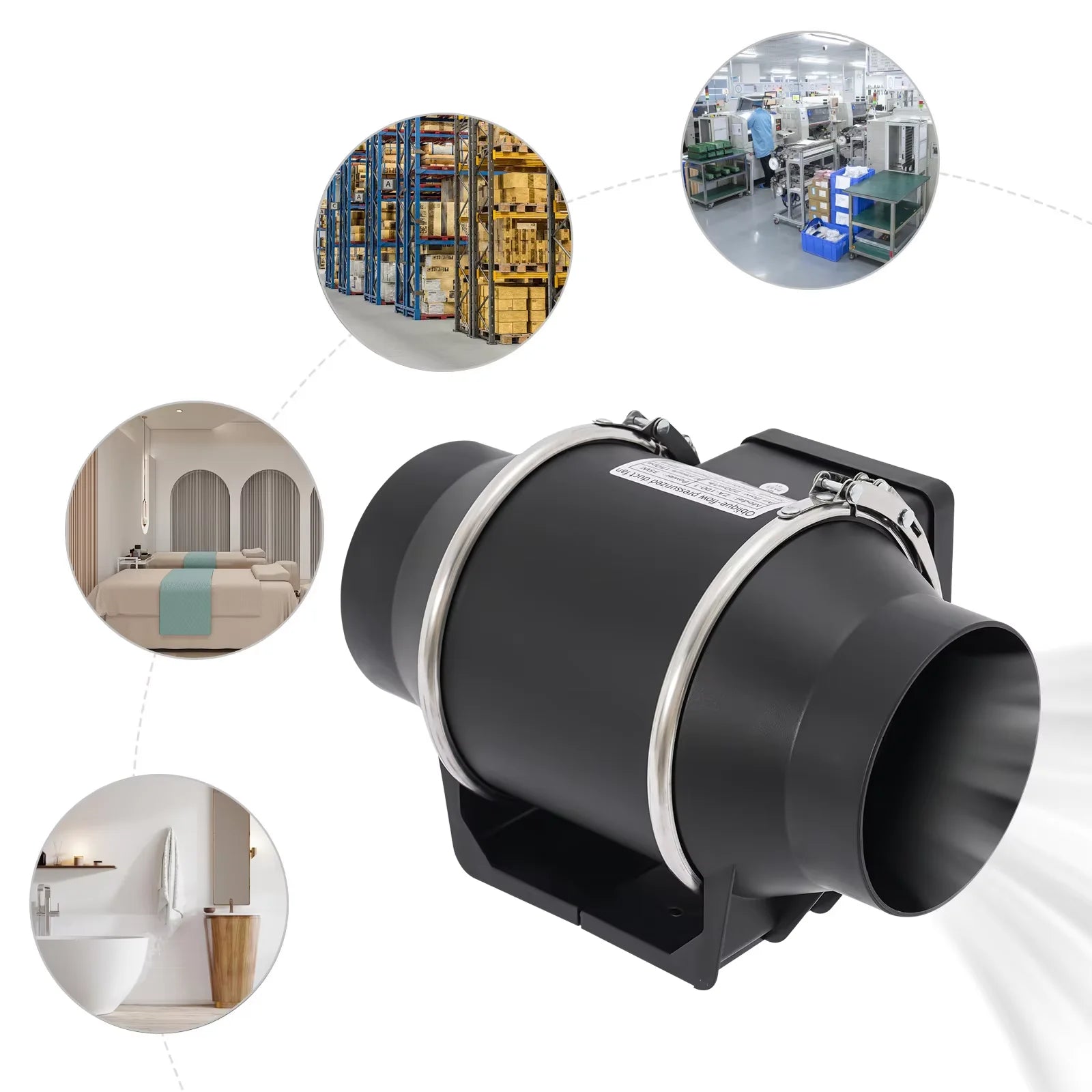 Inline Duct Ventilation Exhaust Fan for Home and Office - 1
