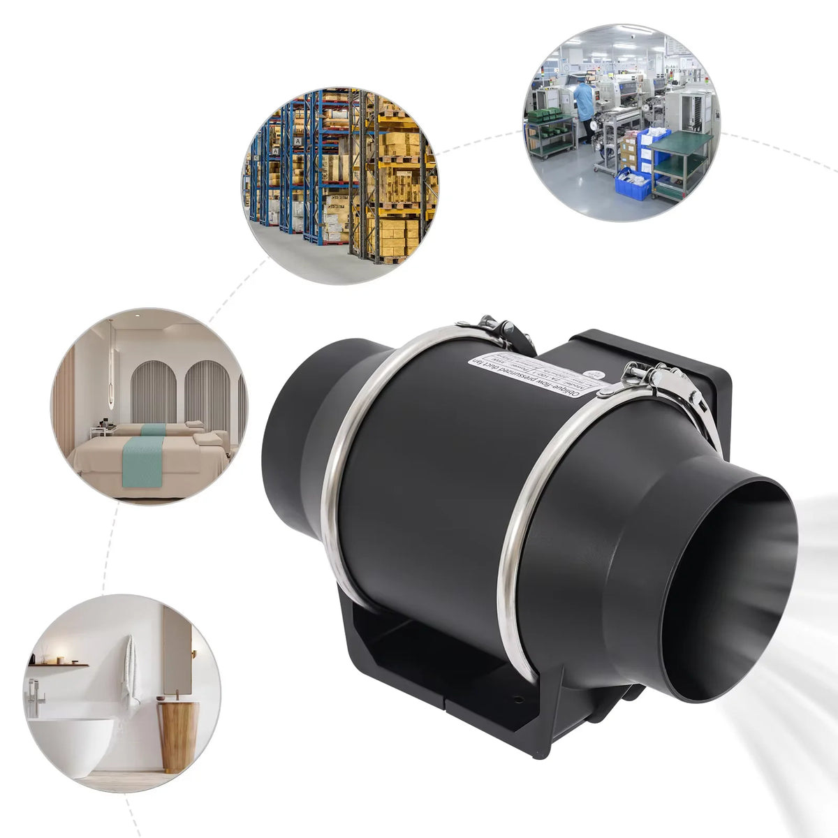 Inline Duct Ventilation Exhaust Fan for Home and Office