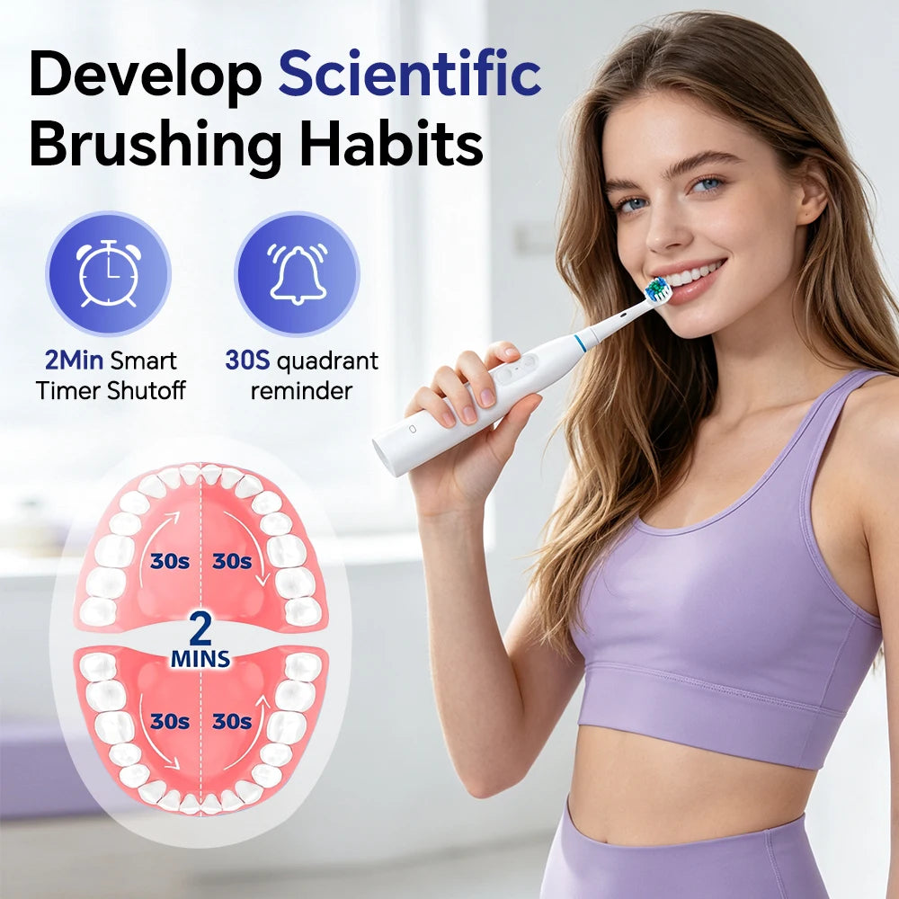 Rechargeable Electric Toothbrush with 5 Modes and 4 Brush Heads - 6