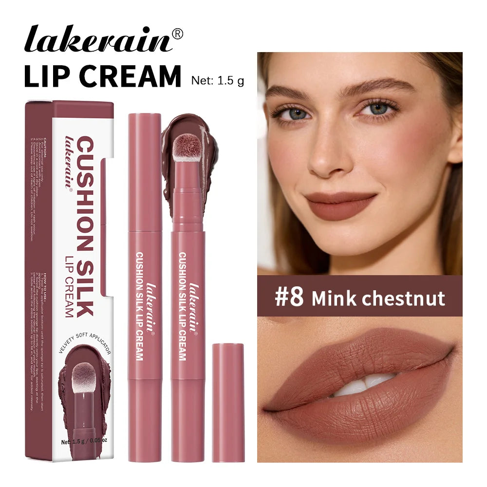 2-in-1 Waterproof Lip Cream and Blush with Air Cushion Applicator