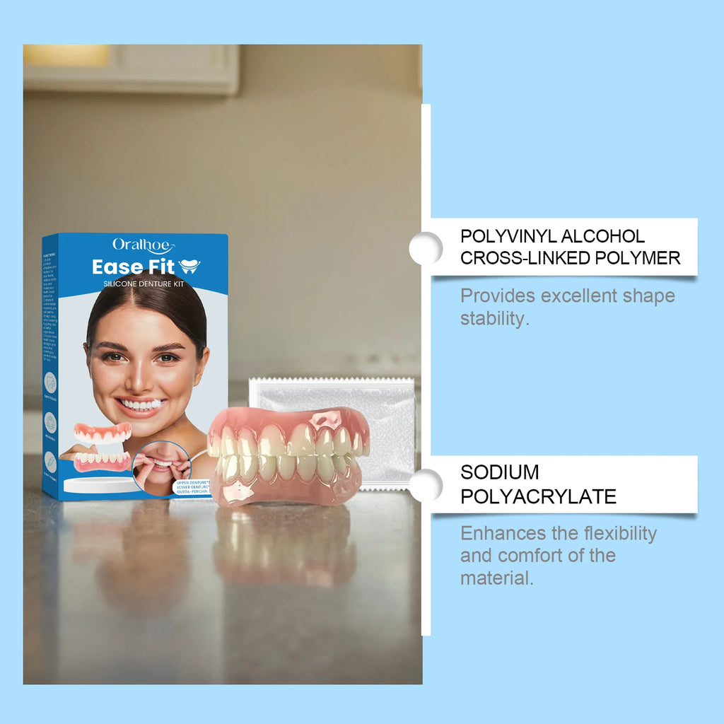 Comfortable Silicone Full Denture Set for Natural Smile Restoration