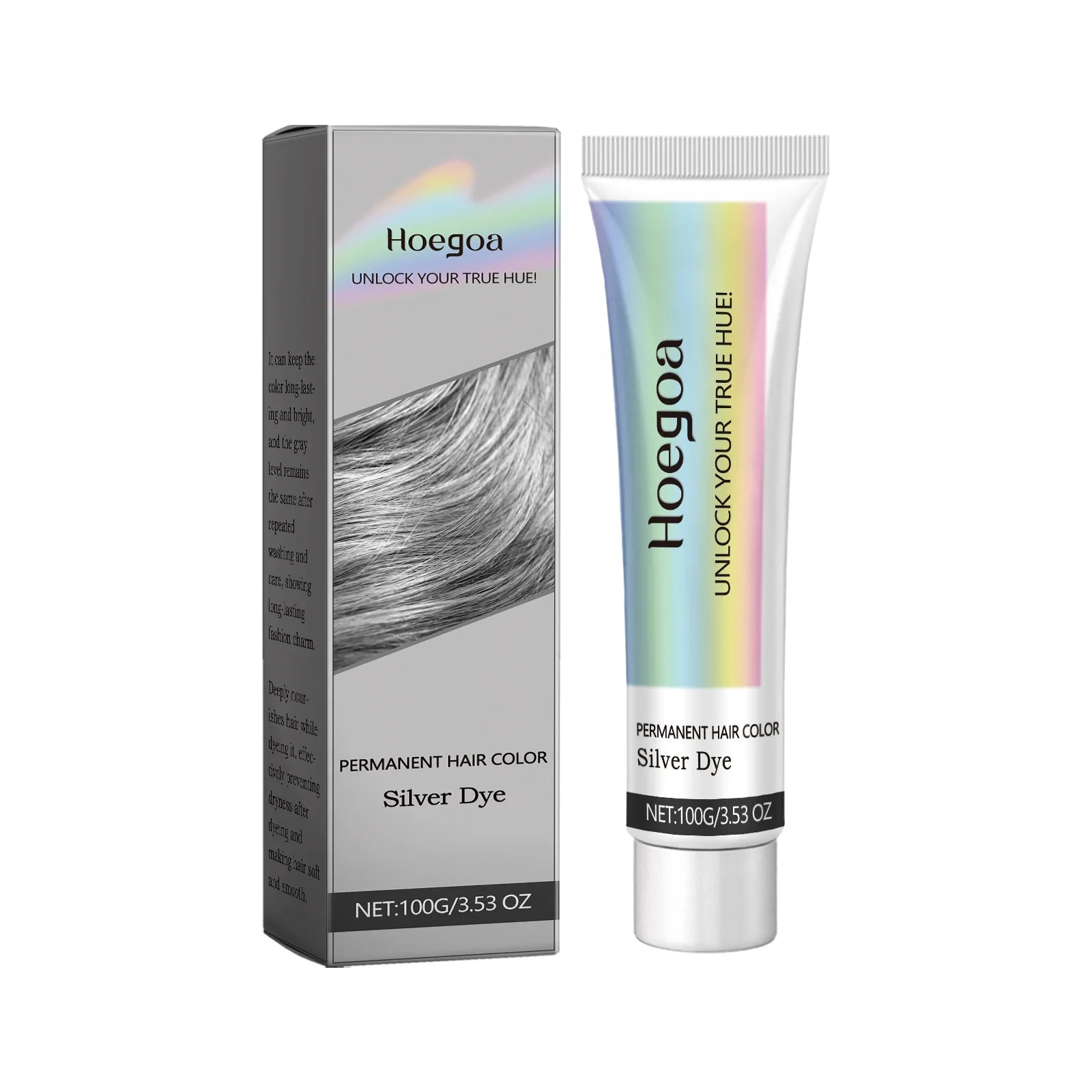 Permanent Silver Gray Hair Dye Cream - 17