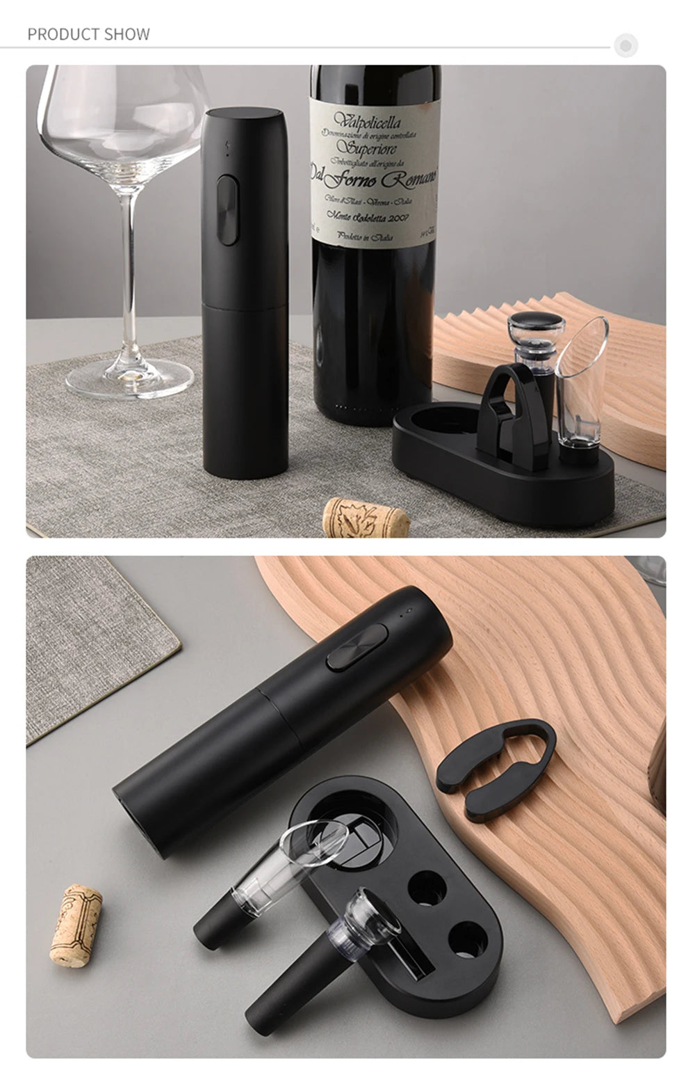 Automatic Rechargeable Electric Wine Bottle Opener Set - 20
