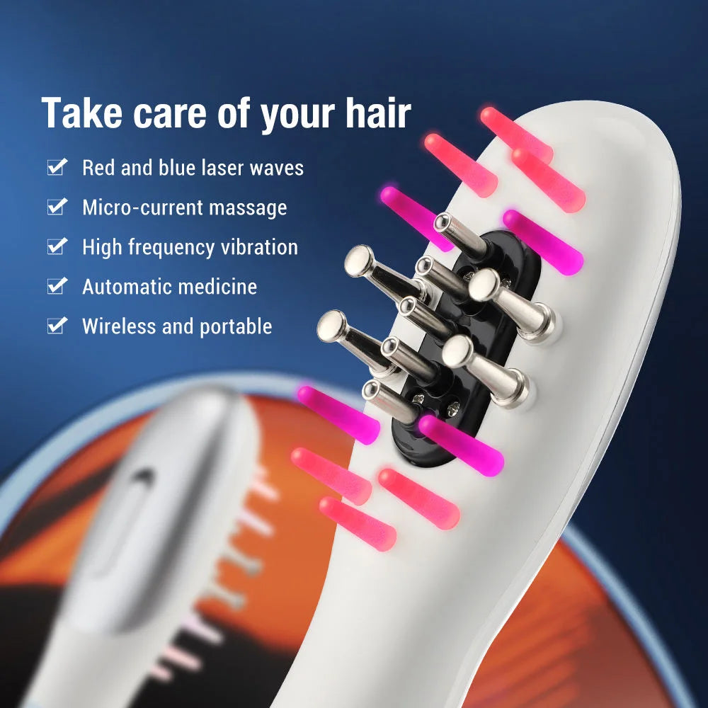 Electric EMS Scalp Massager and Hair Oil Applicator Comb - 2