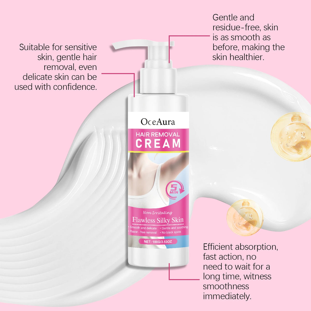 Painless Full Body Hair Removal Cream