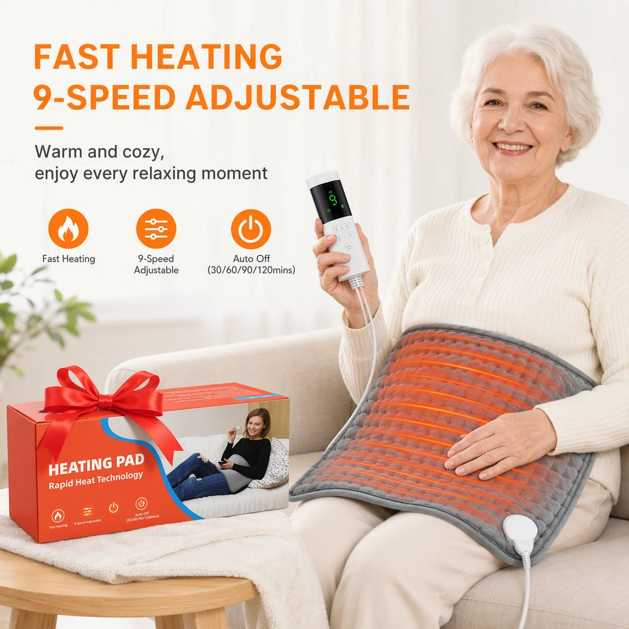 Electric Heating Pad for Back and Neck Pain Relief - 1
