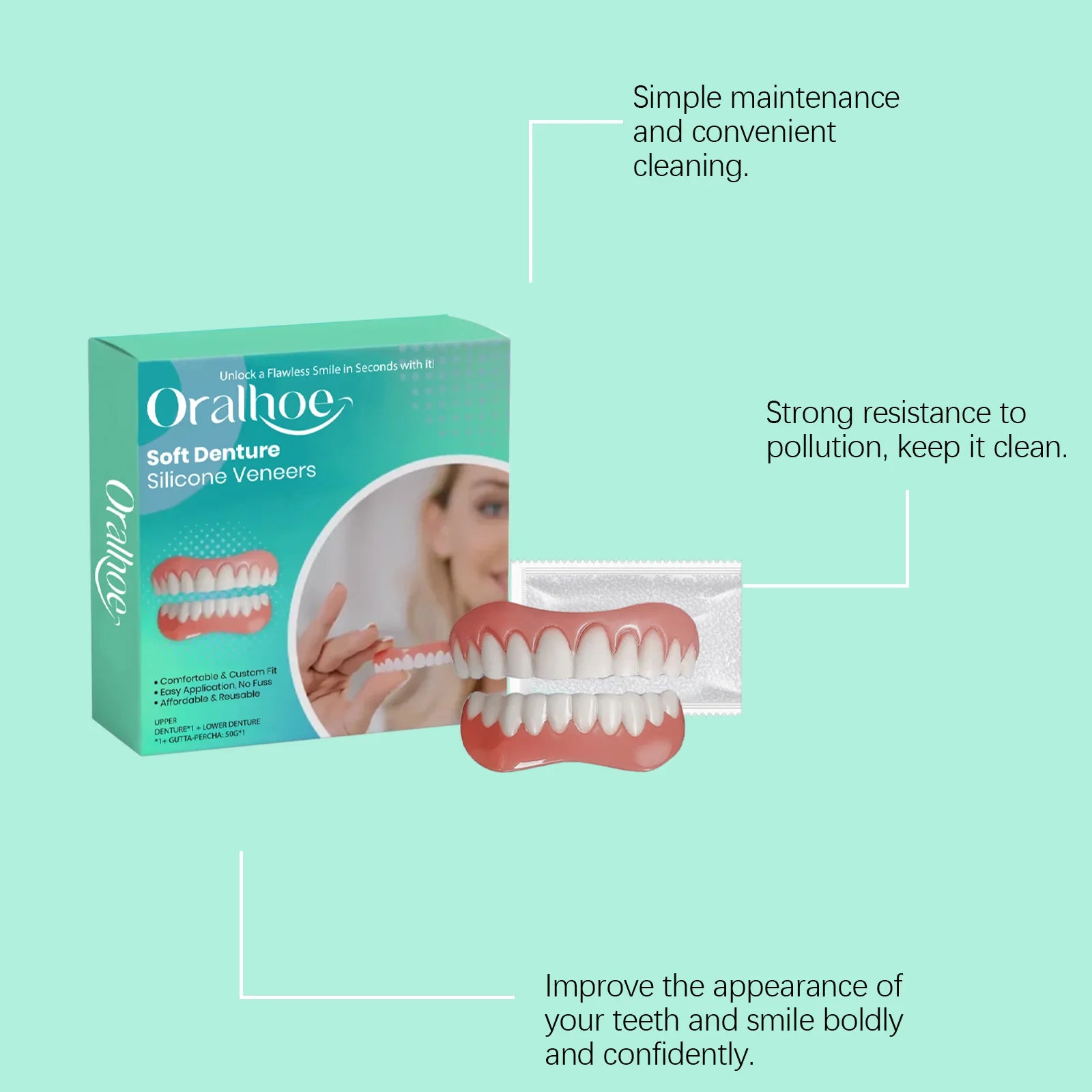 Flexible Silicone Denture Set for Instant Smile Transformation - 10