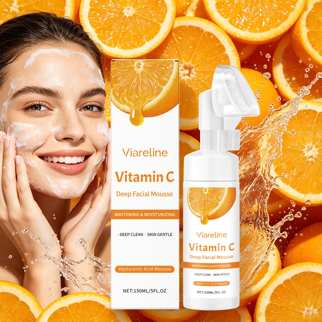 Vitamin C Brightening Facial Cleanser with Silicone Brush