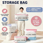 Pump-Free Vacuum Compression Storage Bags for Bedding and Clothes
