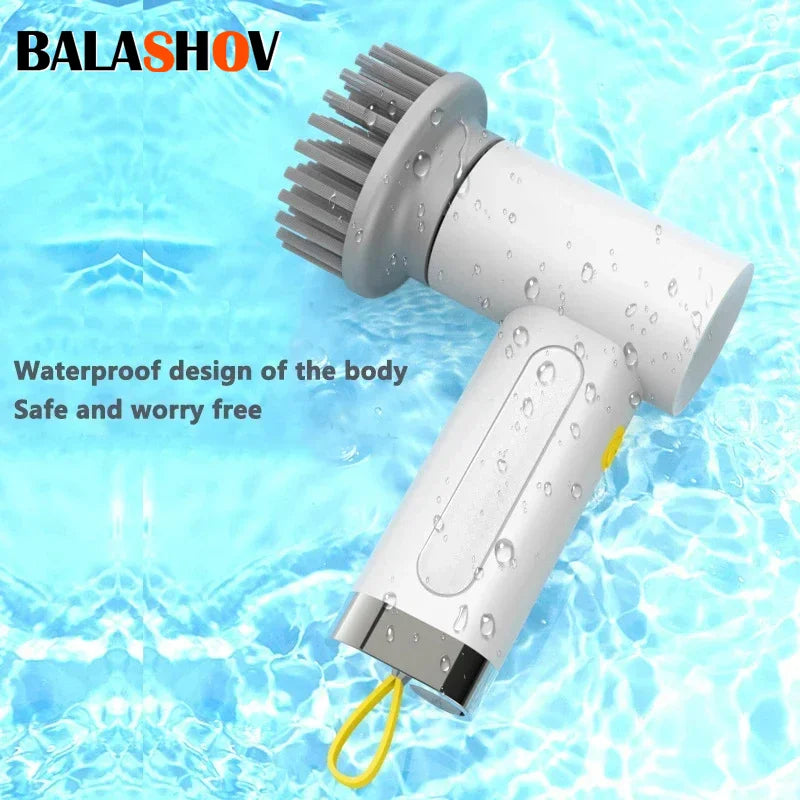 4-in-1 Electric Handheld Power Scrubber for Household Cleaning