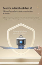 Portable Rechargeable Ceiling Fan with LED Light for Camping