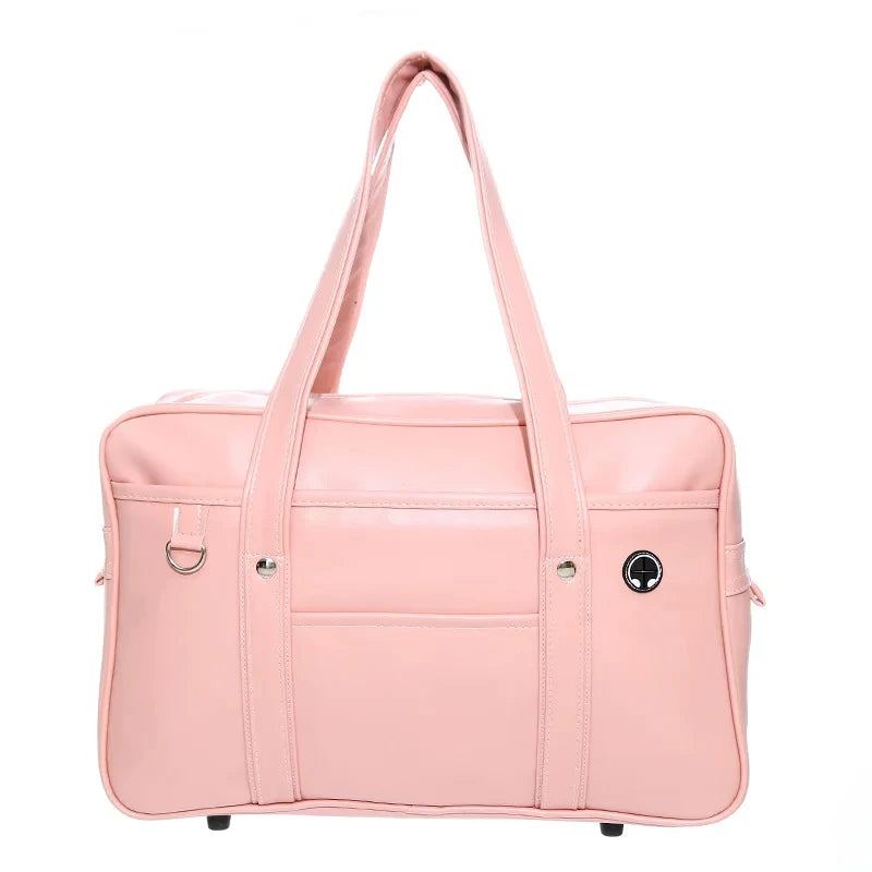 Japanese Style PU Leather Student Tote Bag for School and Daily Use - 6