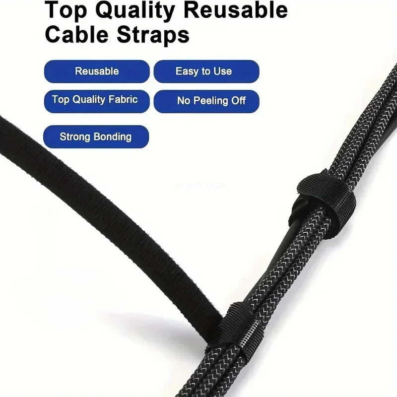 50PCS Reusable Cable Management Ties for Home and Office