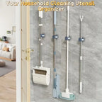 Wall Mounted Adhesive Mop and Broom Organizer Holder