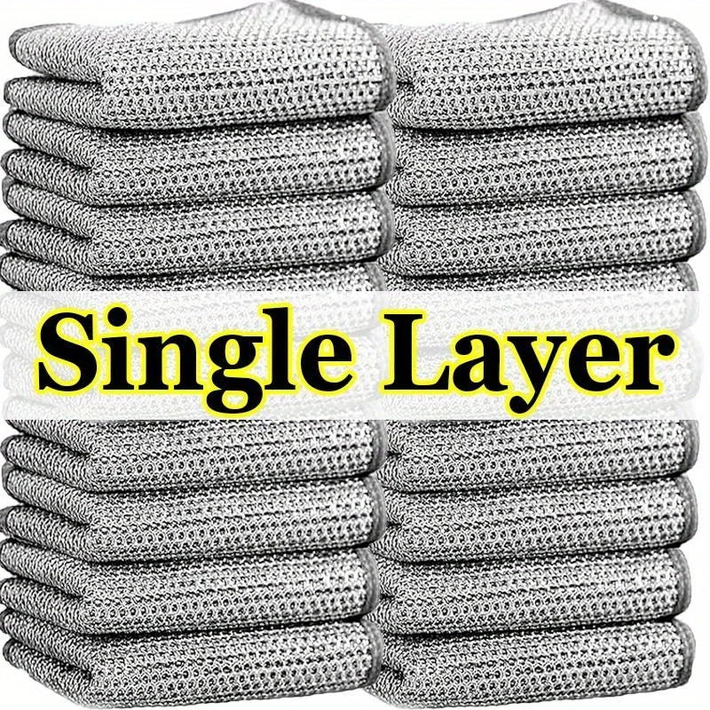 Double-Sided Non-Stick Silver Wire Kitchen Cleaning Cloth - 16