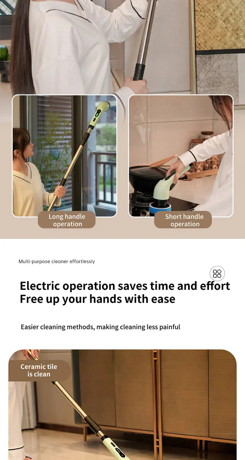 9-in-1 Electric Cordless Spin Scrubber for Deep Home Cleaning - 12