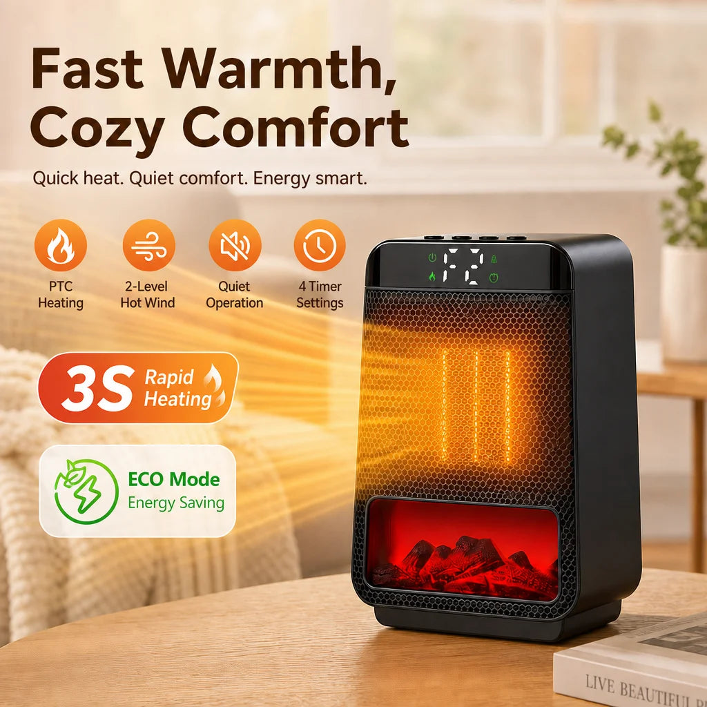 Portable Electric Space Heater with Digital Display