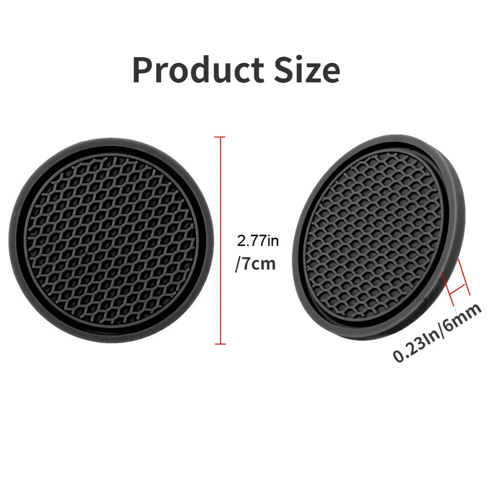 Anti-Slip Car Cup Holder Coasters - 2 Pack