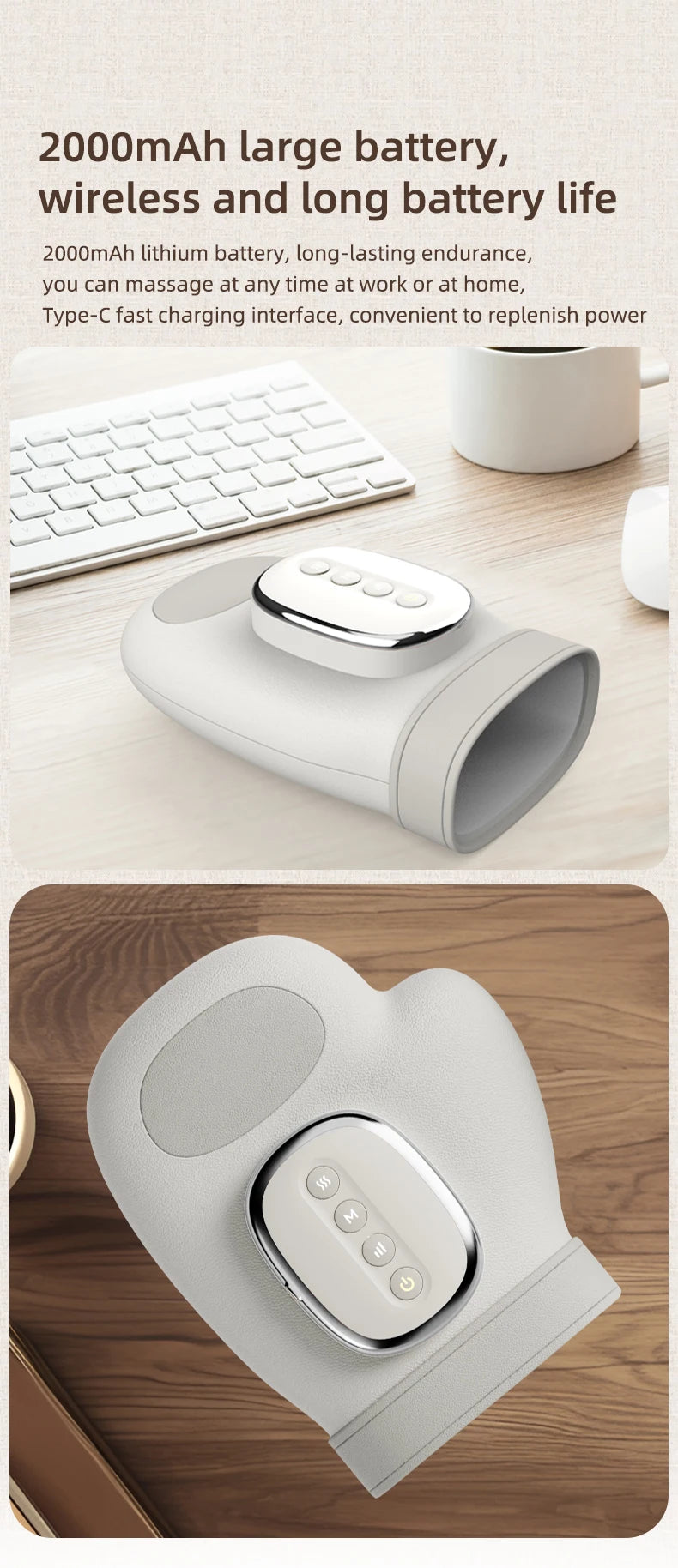 Electric Hand and Wrist Compression Massager with Heat