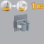 Self-Adhesive Wall Mounted Mop and Broom Organizer Holder