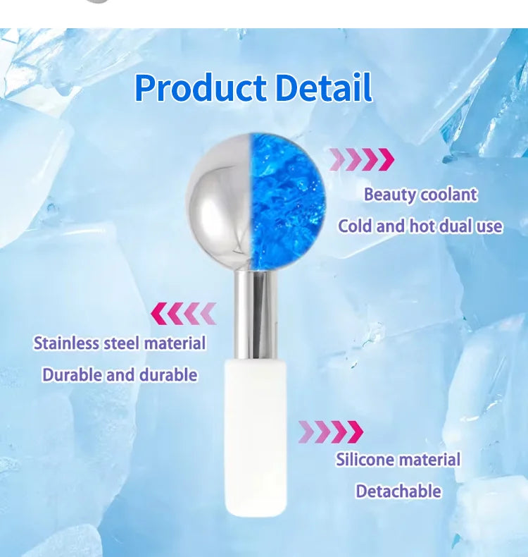 Stainless Steel Cooling Ice Globes for Facial Puffiness and Skincare - 9