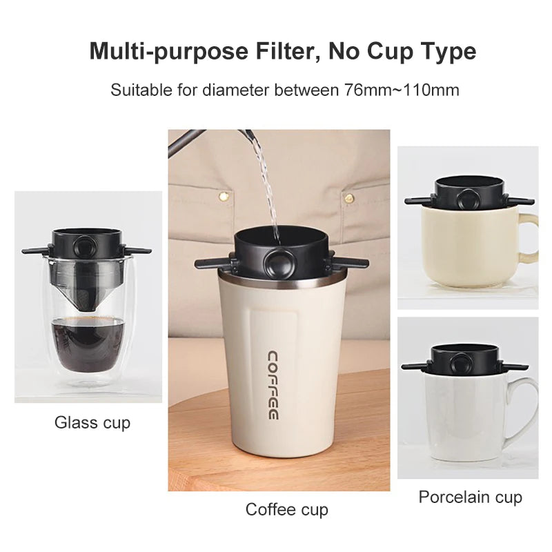 Portable Stainless Steel Reusable Coffee Drip Filter