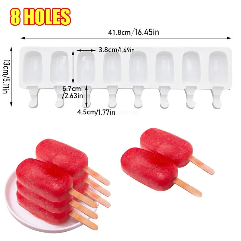 Silicone Ice Cream and Popsicle Maker Mold Tray