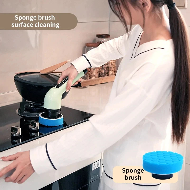 9-in-1 Electric Cordless Spin Scrubber for Deep Home Cleaning - 6