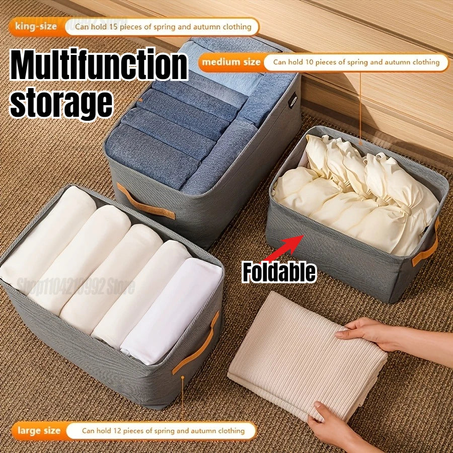 Foldable Fabric Clothing and Closet Organizer Storage Box