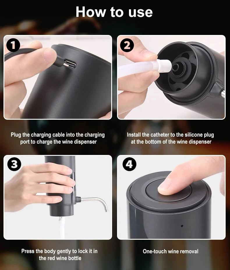 One-Touch Electric Wine Aerator and Dispenser