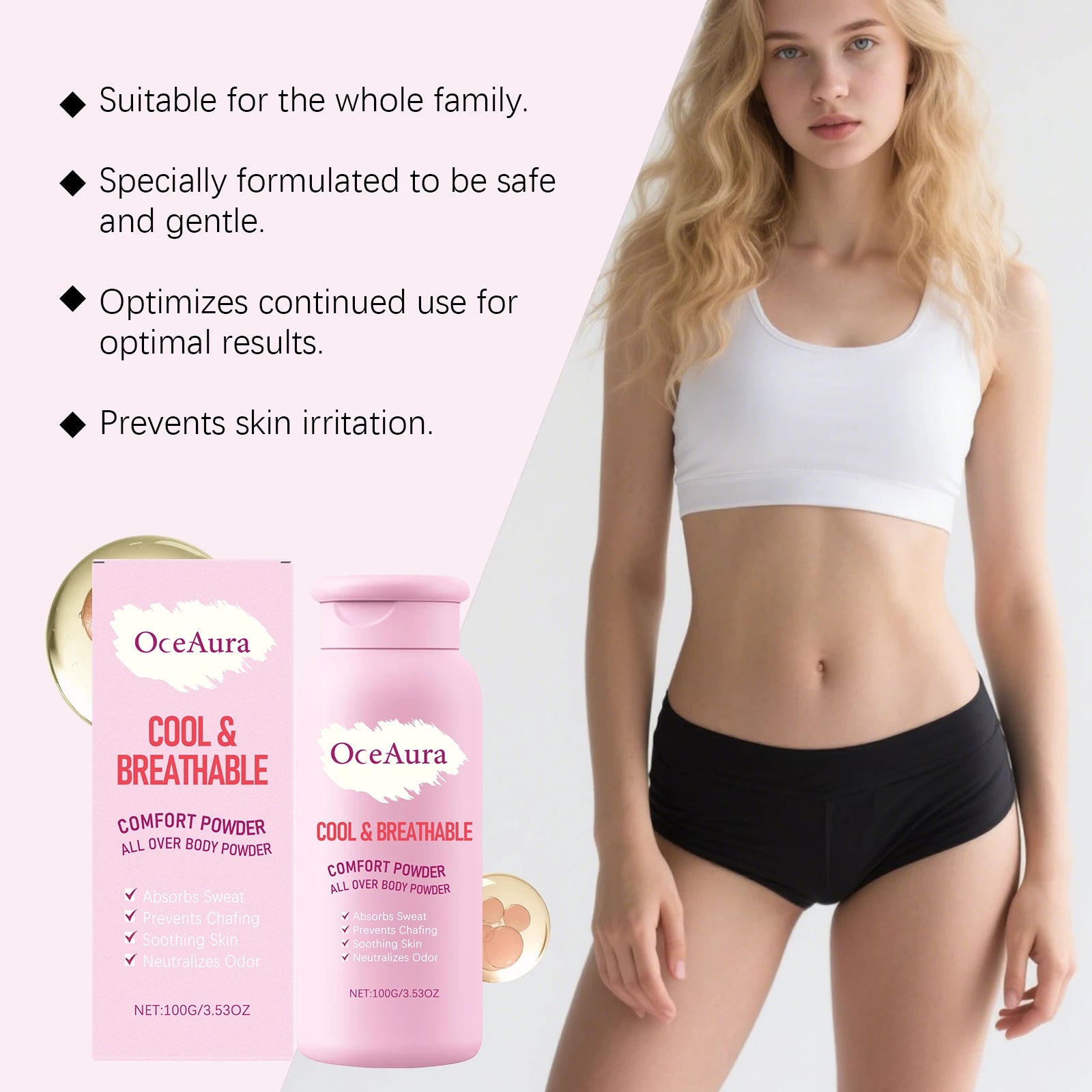 Cooling Sweat Absorbing Body Powder for Anti-Chafing Comfort - 6
