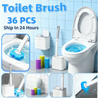 Disposable Toilet Brush with Wall-Mount Holder
