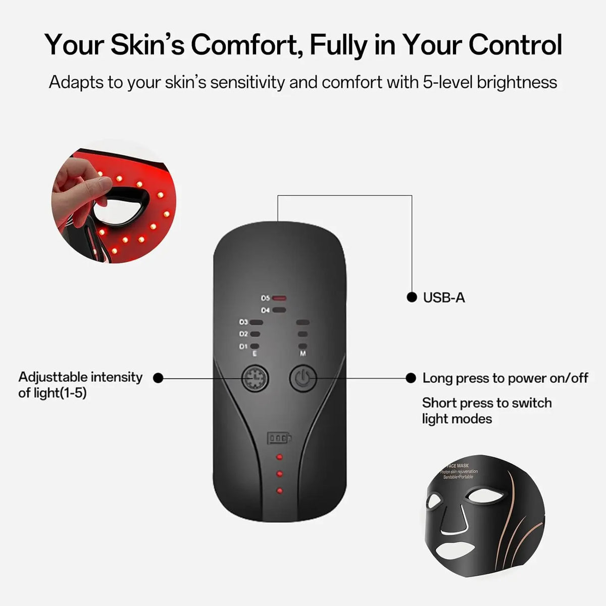 7-Color LED Photon Therapy Face and Neck Mask