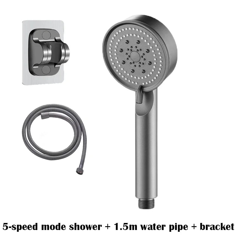 5-Mode High-Pressure Rainfall Handheld Shower Head - 1