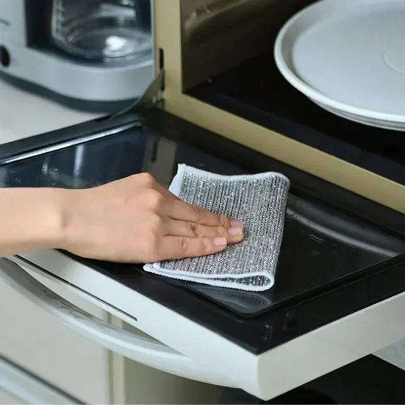 Double-Sided Non-Stick Silver Wire Kitchen Cleaning Cloth - 15