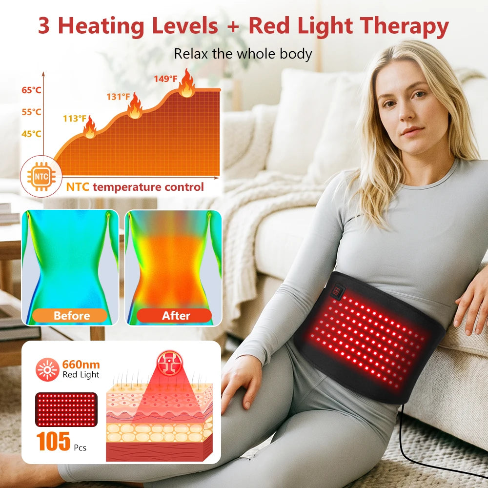 Red Light Therapy Heating Belt for Pain Relief - 9