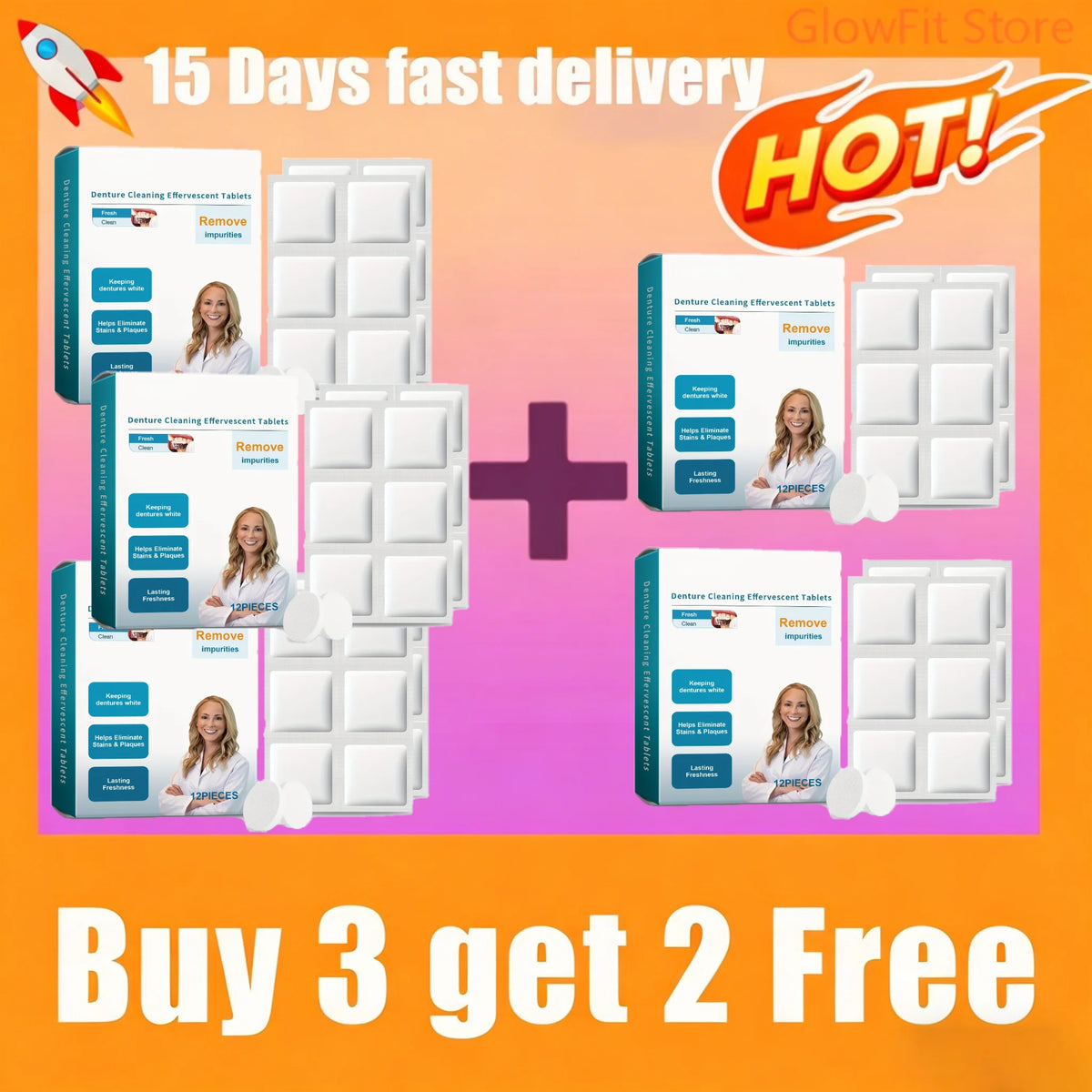Effervescent Denture and Retainer Cleaning Tablets
