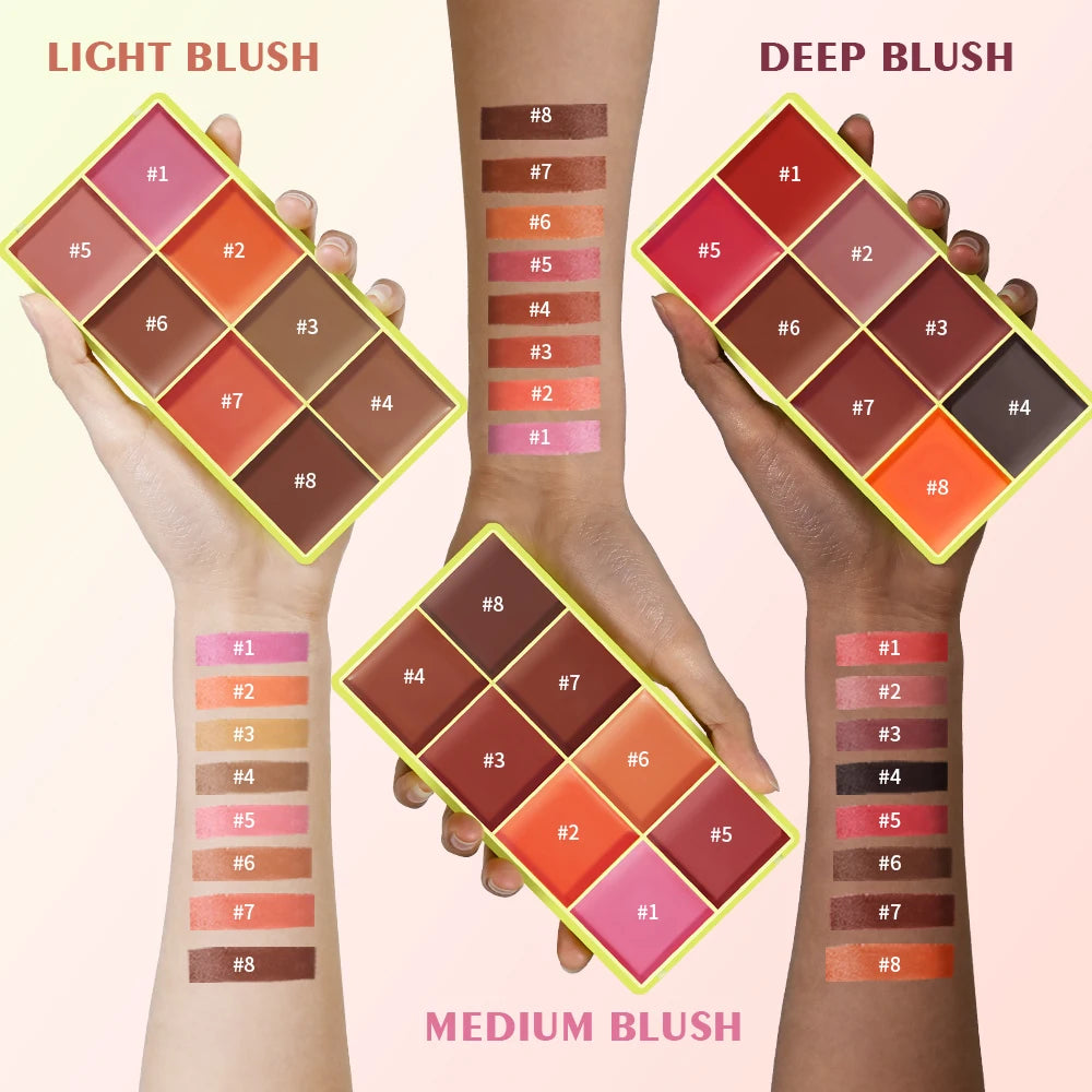 8-Color Cream Blush and Contouring Makeup Palette