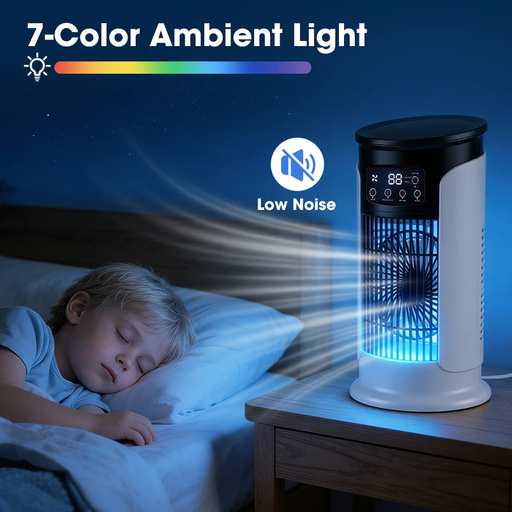 Portable Desktop Air Cooler and Humidifier with 6 Wind Speeds