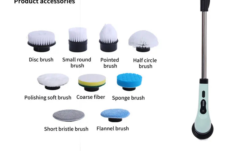 9-in-1 Electric Cordless Spin Scrubber for Deep Home Cleaning
