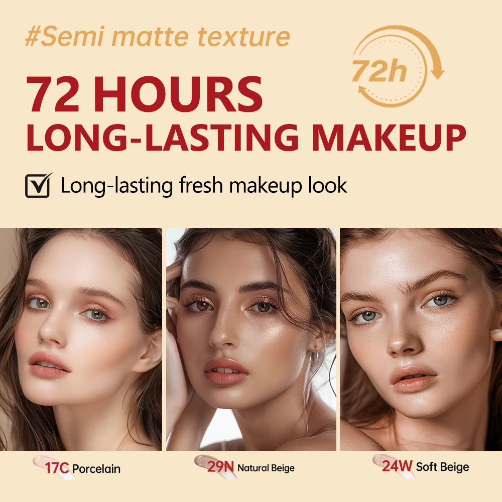 Waterproof Sunscreen Cushion Foundation with Long-Lasting Coverage - 4