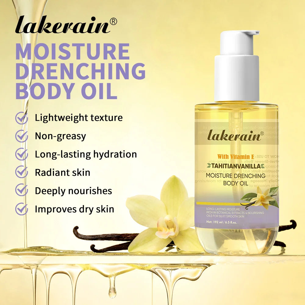 Moisture Drenching Vanilla Body Oil for Glowing Skin
